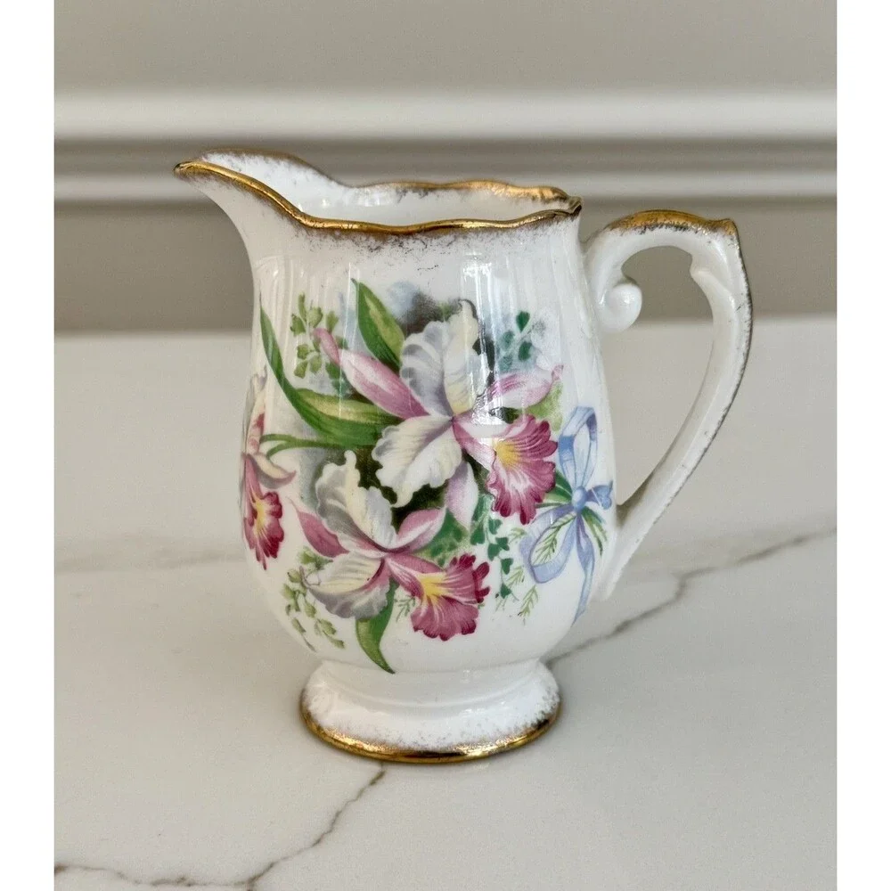 Vintage Sweet Romance Bone China Creamer Made In England